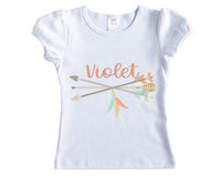 Pastel Arrows Girls Personalized Shirt - Sew Lucky Embroidery