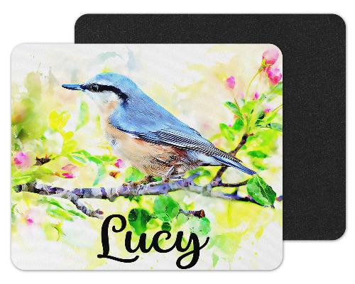 Pastel Bird Custom Personalized Mouse Pad - Sew Lucky Embroidery