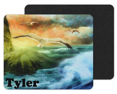 Pastel Seagulls Custom Personalized Mouse Pad - Sew Lucky Embroidery