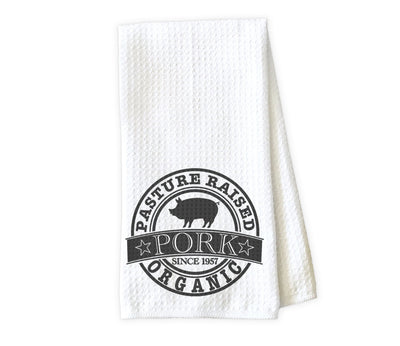 Pasture Raised Pork Waffle Weave Microfiber Kitchen Towel