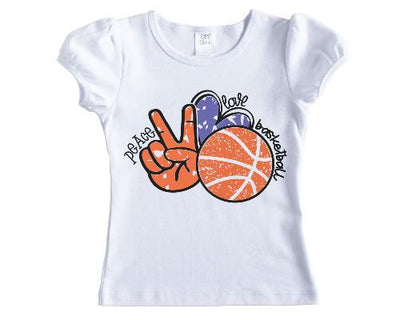 Peace Love Basketball Girls Shirt