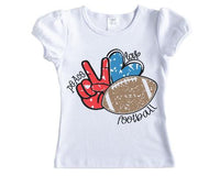 Peace Love Football Girls Shirt - Sew Lucky Embroidery