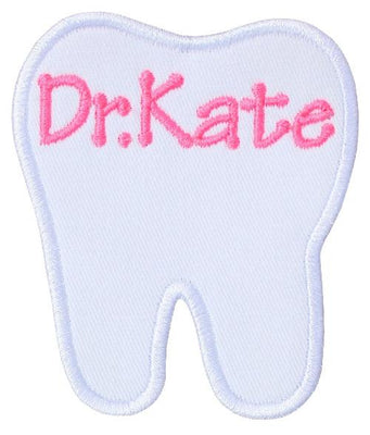 Personalized Tooth Sew or Iron on Embroidered Patch