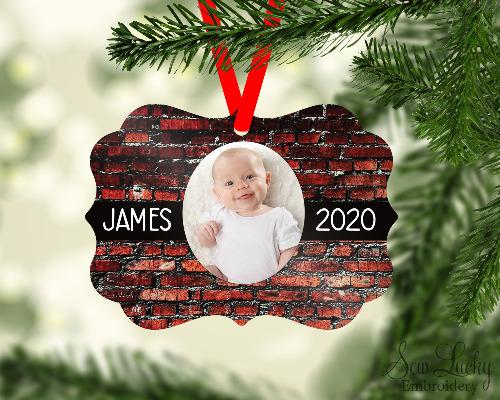 Photo Christmas Ornament Personalized - Sew Lucky Embroidery