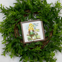 Plant with Faith Gnome Tier Tray Sign - Sew Lucky Embroidery