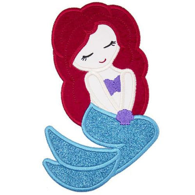 Pretty Princess Mermaid Sew or Iron on Embroidered Patch