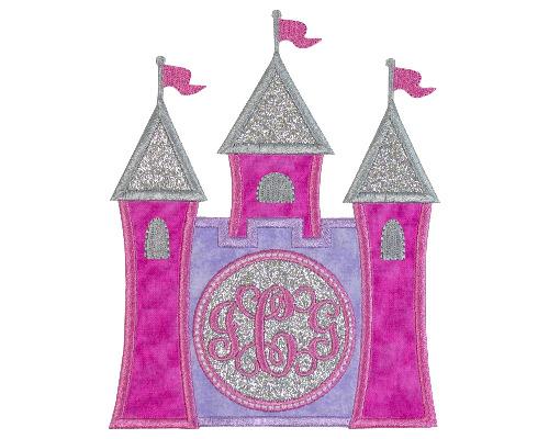 Princess Castle Monogram Patch - Sew Lucky Embroidery