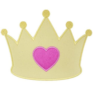 Princess Crown with Heart Patch - Sew Lucky Embroidery