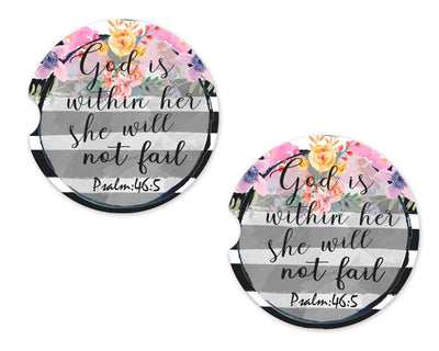 Psalms 46:5 Sandstone Car Coasters(Set of Two)
