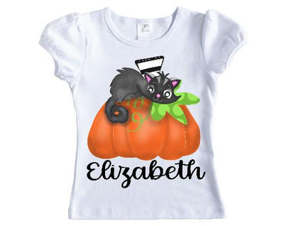 Pumpkin and Cat Halloween Personalized Shirt