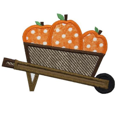 Pumpkin Cart Embroidered Sew or Iron on Embroidered Patch