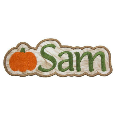 Pumpkin Name Sew or Iron on Embroidered Patch
