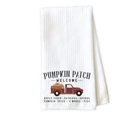 Pumpkin Patch Truck Kitchen Towel - Waffle Weave Towel - Microfiber Towel - Kitchen Decor - House Warming Gift - Sew Lucky Embroidery