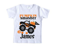 Pumpkin Smasher Personalized Boys Shirt - Sew Lucky Embroidery