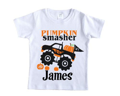 Pumpkin Smasher Personalized Boys Shirt