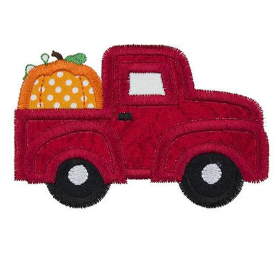 Pumpkin Truck Embroidered Sew or Iron on Embroidered Patch