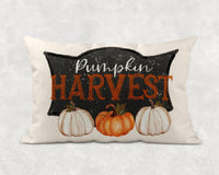 Pumpkin Harvest Lumbar Pillow - Sew Lucky Embroidery