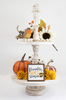 Pumpkin Spice Season Fall Tier Tray Sign - Sew Lucky Embroidery