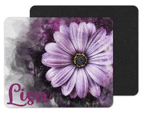 Purple Flower Custom Personalized Mouse Pad - Sew Lucky Embroidery