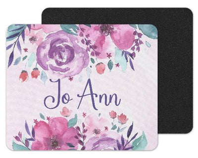 Purple Flowers Custom Personalized Mouse Pad