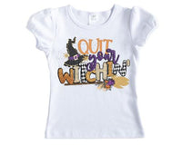 Quit Your Witchin Halloween Girls Shirt - Sew Lucky Embroidery