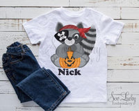 Raccoon Halloween Personalized Shirt - Sew Lucky Embroidery