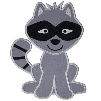 Raccoon Sew or Iron on Embroidered Patch