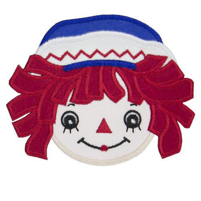 Raggedy Andy Face Sew or Iron on Embroidered Patch