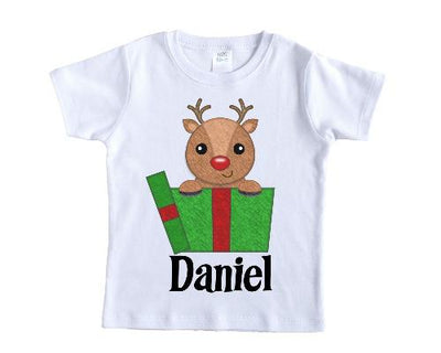 Reindeer Present Christmas Personalized Shirt