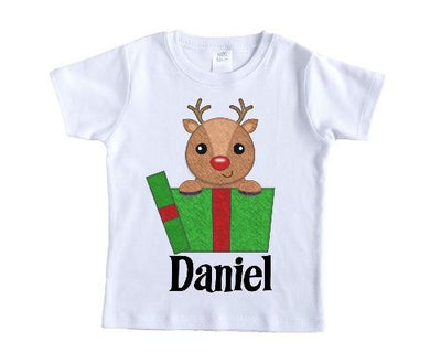 Reindeer Present Christmas Personalized Shirt