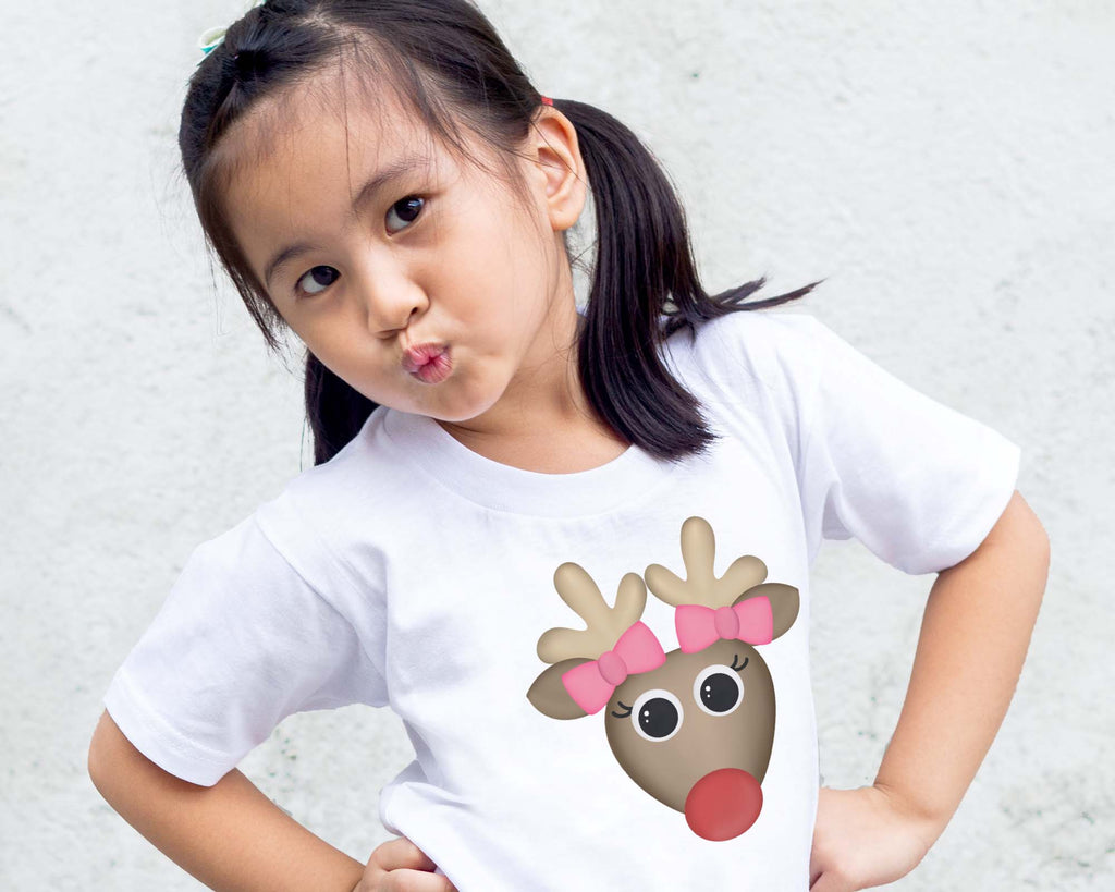 Girl Reindeer Personalized Shirt - Sew Lucky Embroidery