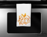 Rise and Shine Kitchen Towel - Microfiber Towel - Kitchen Decor - House Warming Gift - Sew Lucky Embroidery