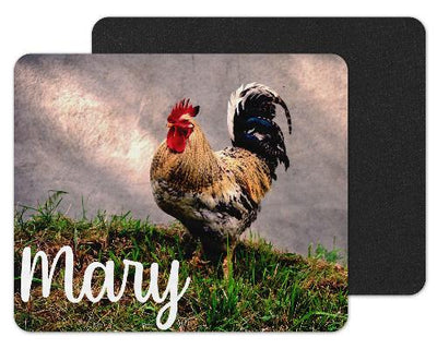 Rooster in Grass Custom Personalized Mouse Pad