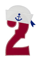 Sailor Birthday Number Patch - Sew Lucky Embroidery