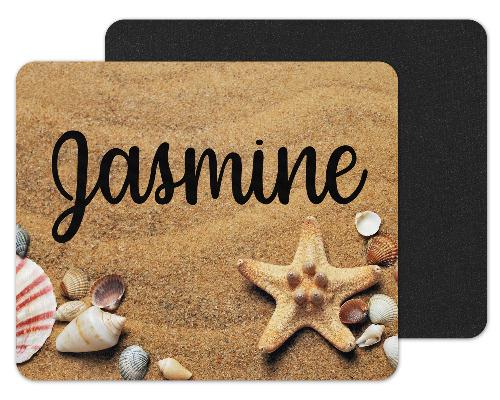Sand and Shells Custom Personalized Mouse Pad - Sew Lucky Embroidery