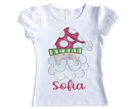 Santa Face Colored Personalized Girls Shirt - Sew Lucky Embroidery