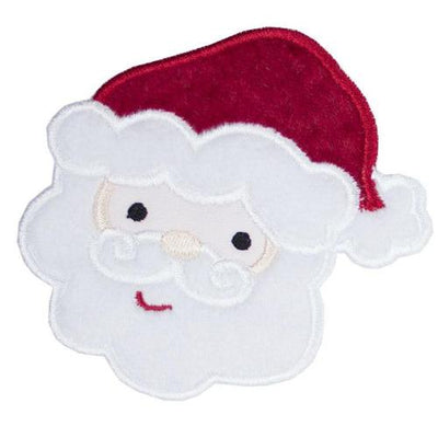 Santa Face Sew or Iron on Embroidered Patch