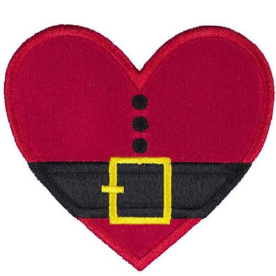 Santa Belt Heart Sew or Iron on Embroidered Patch