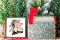 Santa Believe Christmas Tier Tray Sign - Sew Lucky Embroidery