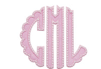 Scallop Monogram Patch - Sew Lucky Embroidery