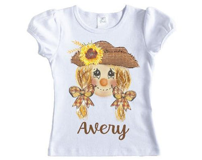 Scarecrow Personalized Girls Fall Shirt