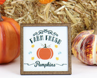 Scrolls Farm Fresh Pumpkins Fall Tier Tray Sign - Sew Lucky Embroidery