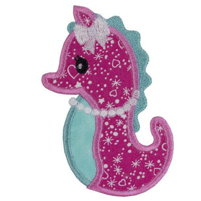 Seahorse Sew or Iron on Embroidered Patch