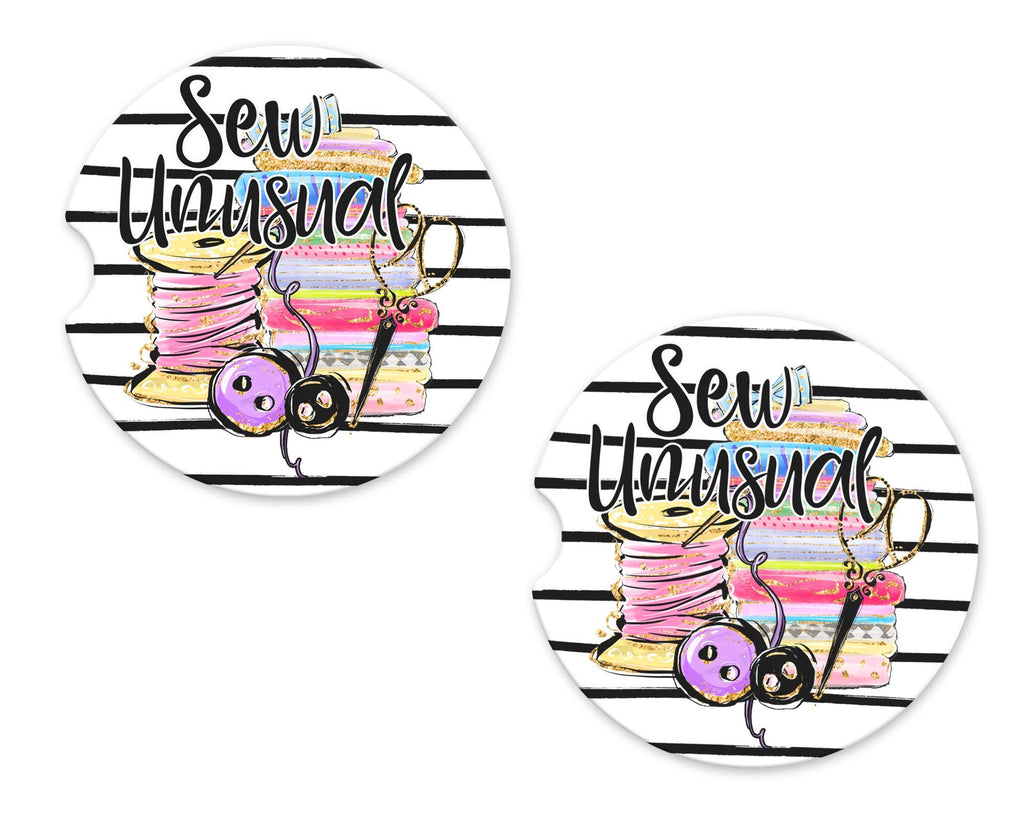 Sew Usual Sandstone Car Coasters - Sew Lucky Embroidery