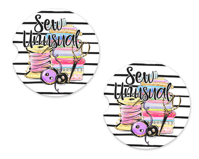 Sew Usual Sandstone Car Coasters (Set of Two)
