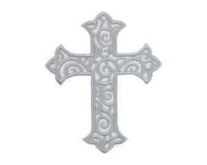 Silver Cross Patch - Sew Lucky Embroidery