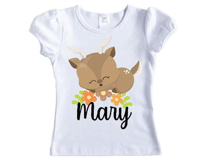 Sleeping Cartoon Deer Girls Personalized Shirt