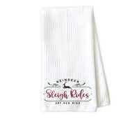 Sleigh Rides Kitchen Towel - Waffle Weave Towel - Microfiber Towel - Kitchen Decor - House Warming Gift - Sew Lucky Embroidery