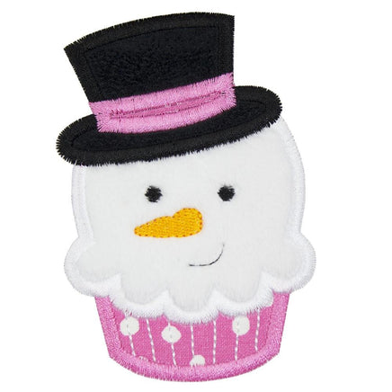 Snowman Christmas Cupcake Patch - Sew Lucky Embroidery