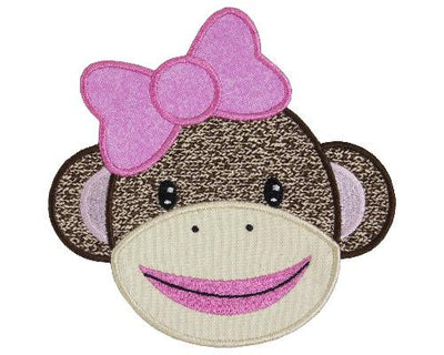 Sock Monkey Sew or Iron on Embroidered Patch